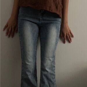 Flared light washed jeans